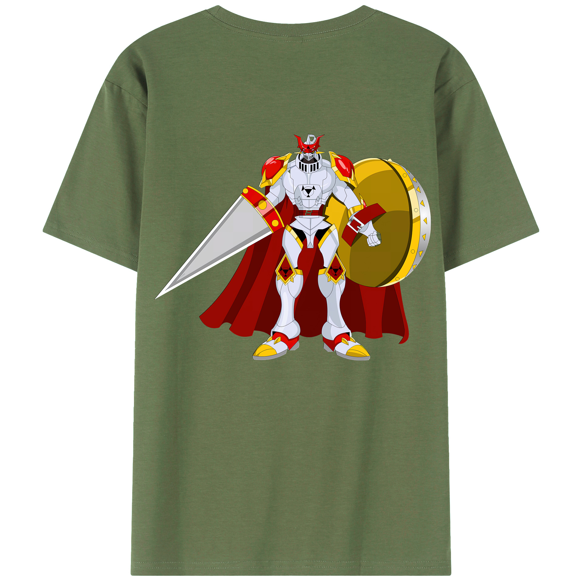 （画像用） Digimon デジタルモンスター/デジモン 綿100％ メンズ半袖Tシャツ（バックプリント） 通気性